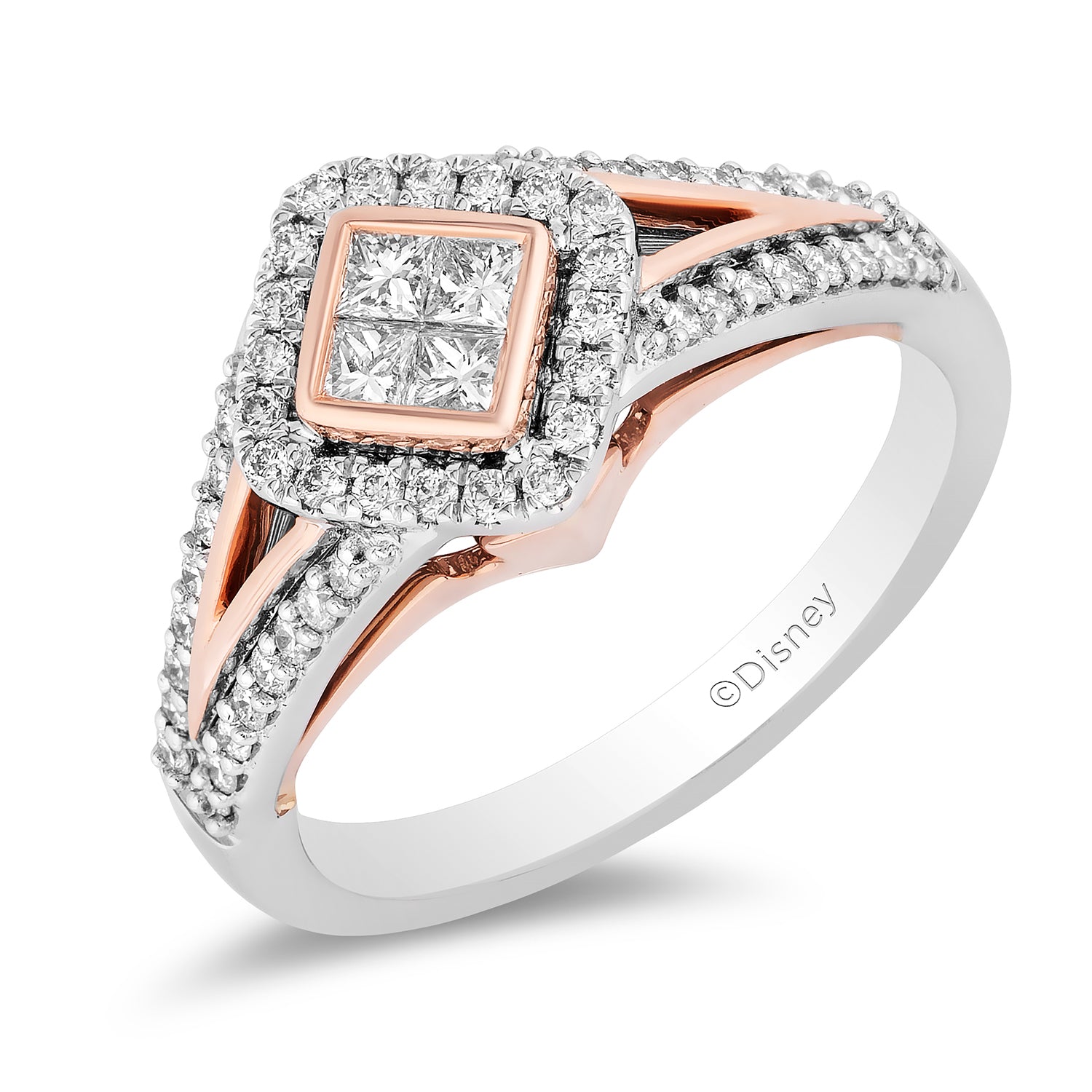 Disney Aurora Inspired Diamond Engagement Ring 14K Rose Gold 1 2