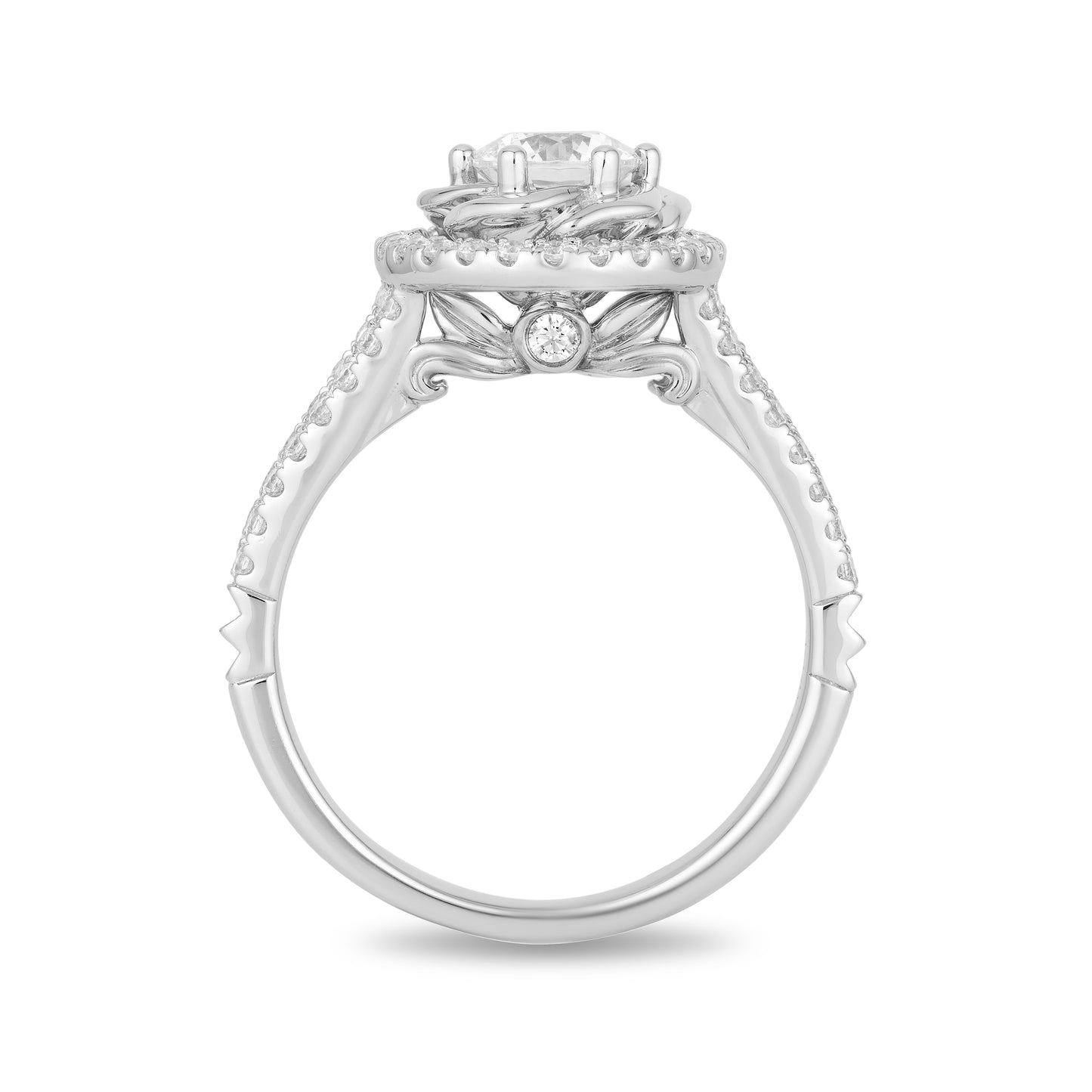 Enchanted Disney Fine Jewelry 14K White Gold with 1 CTTW Belle Engagement Ring