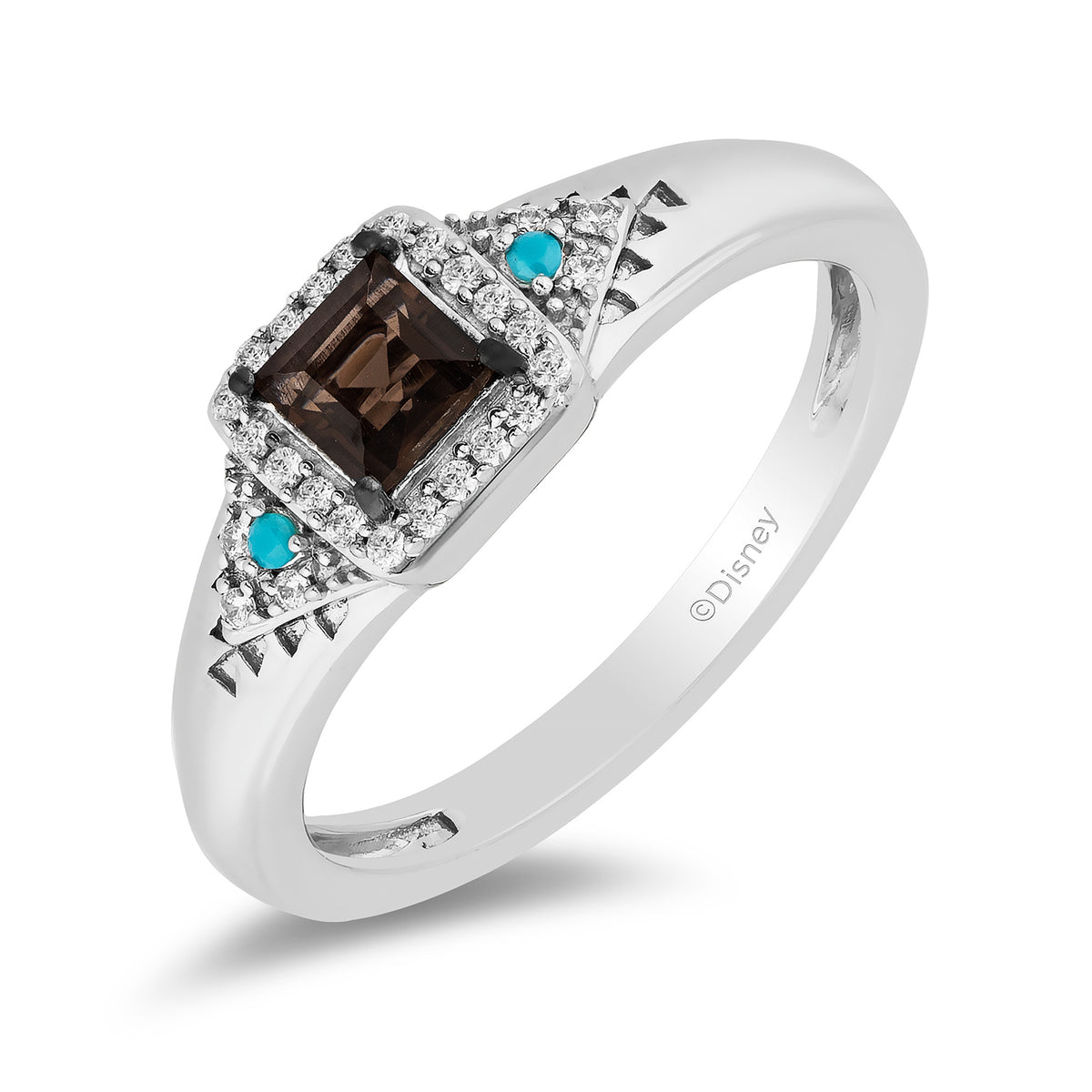 Disney Pocahontas Inspired Diamond with Smokey Quartz and