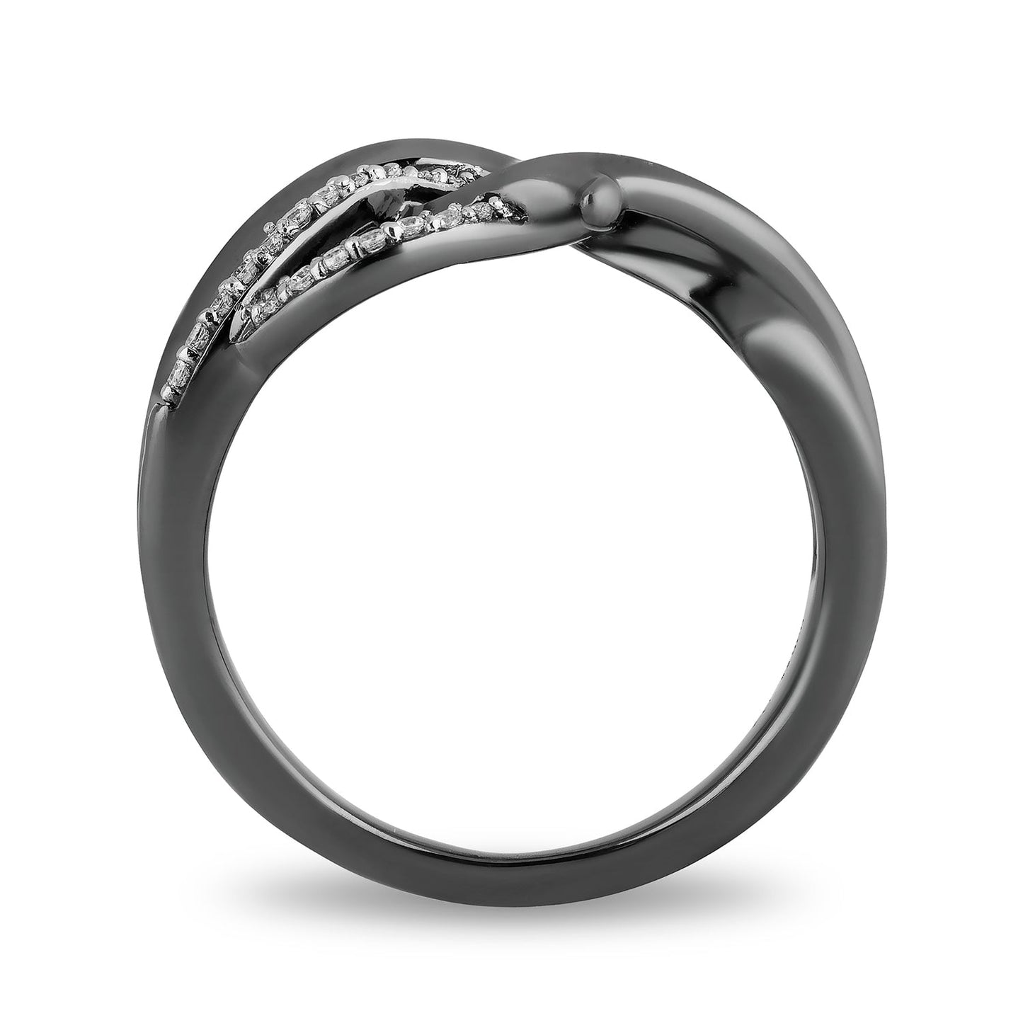 Enchanted Disney Fine Jewelry Black Rhodium over Sterling Silver with 1/6 CTTW Diamond Maleficent Ring