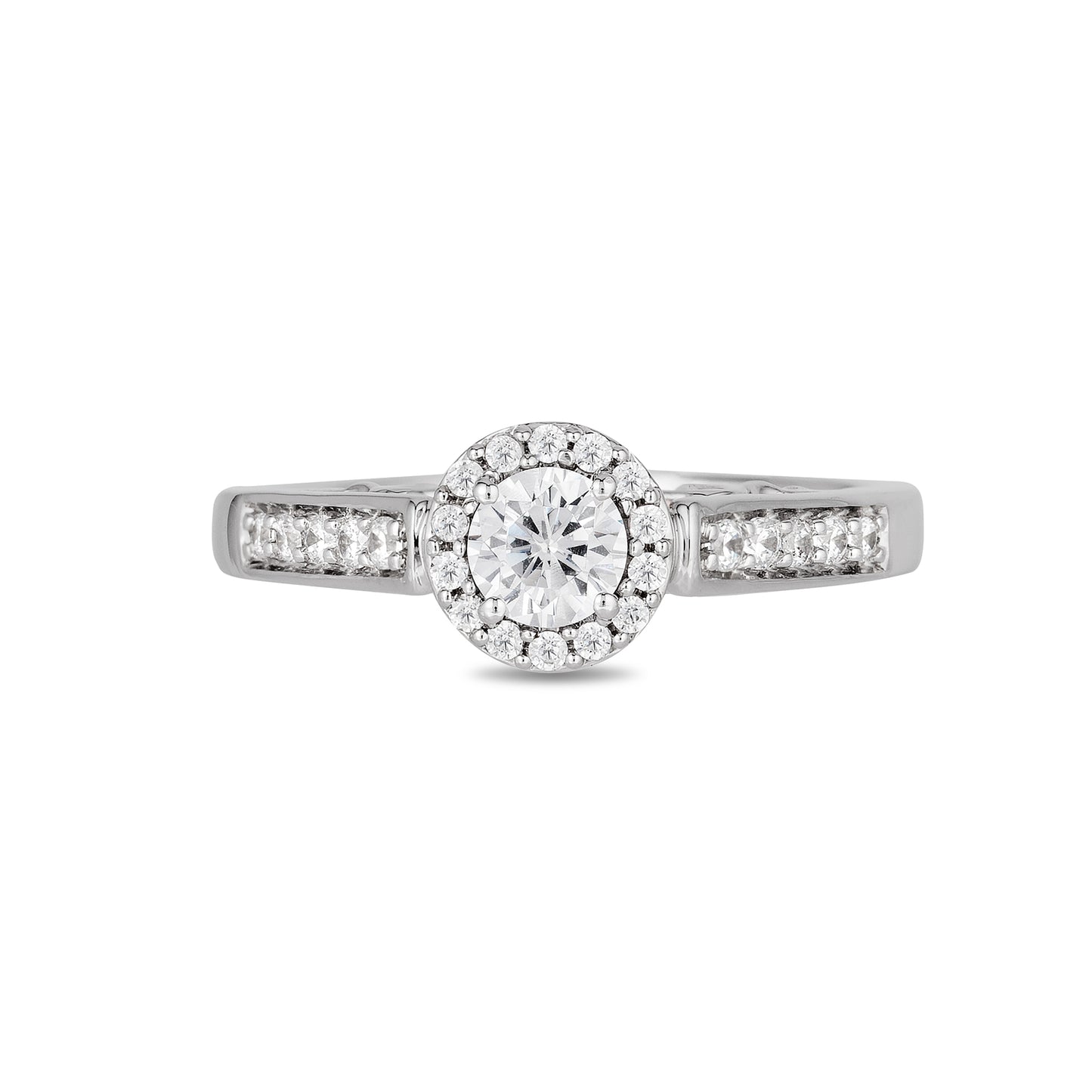 Enchanted Disney Fine Jewelry 14k White Gold  and Rose Gold with 1/2 CTTW Ariel Shell Engagement Ring