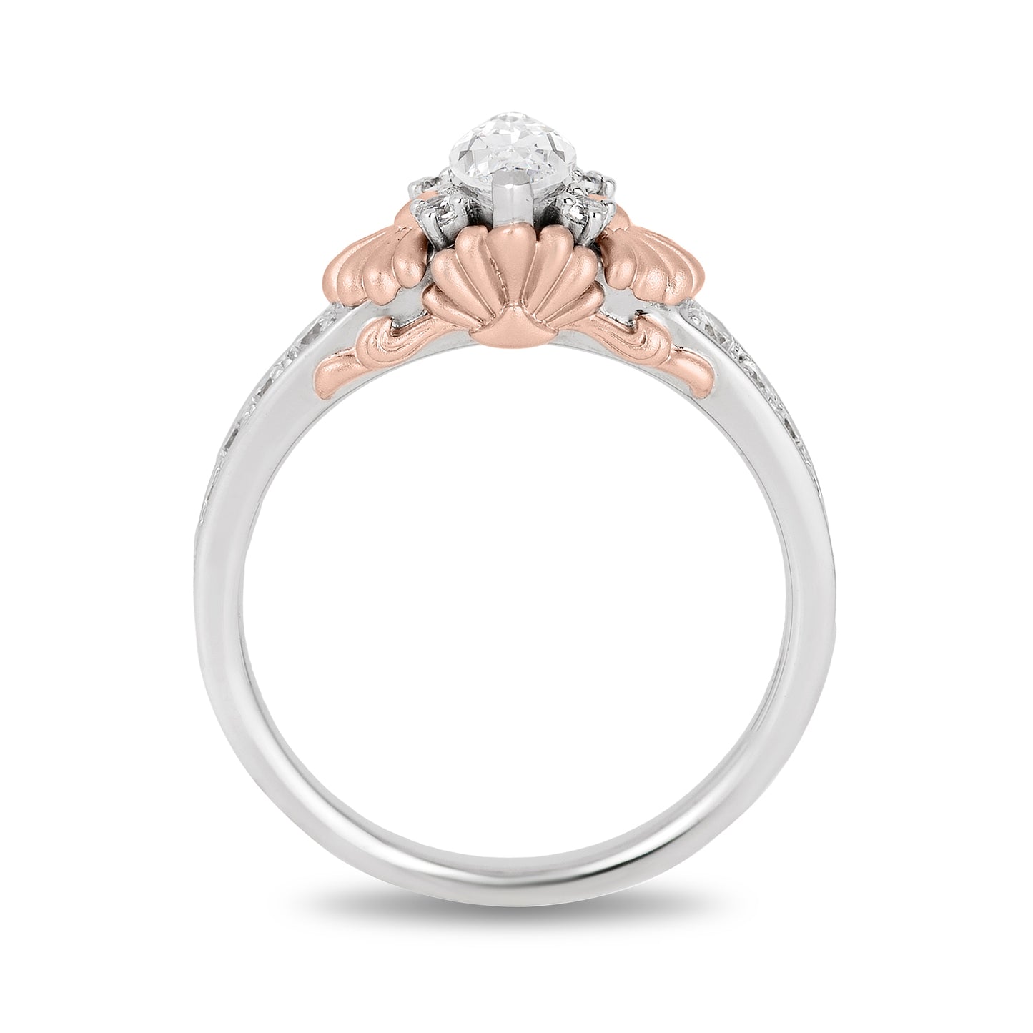 Enchanted Disney Fine Jewelry 14K White Gold and Rose Gold with 3/4 CTTW Diamond Ariel Engagement Ring