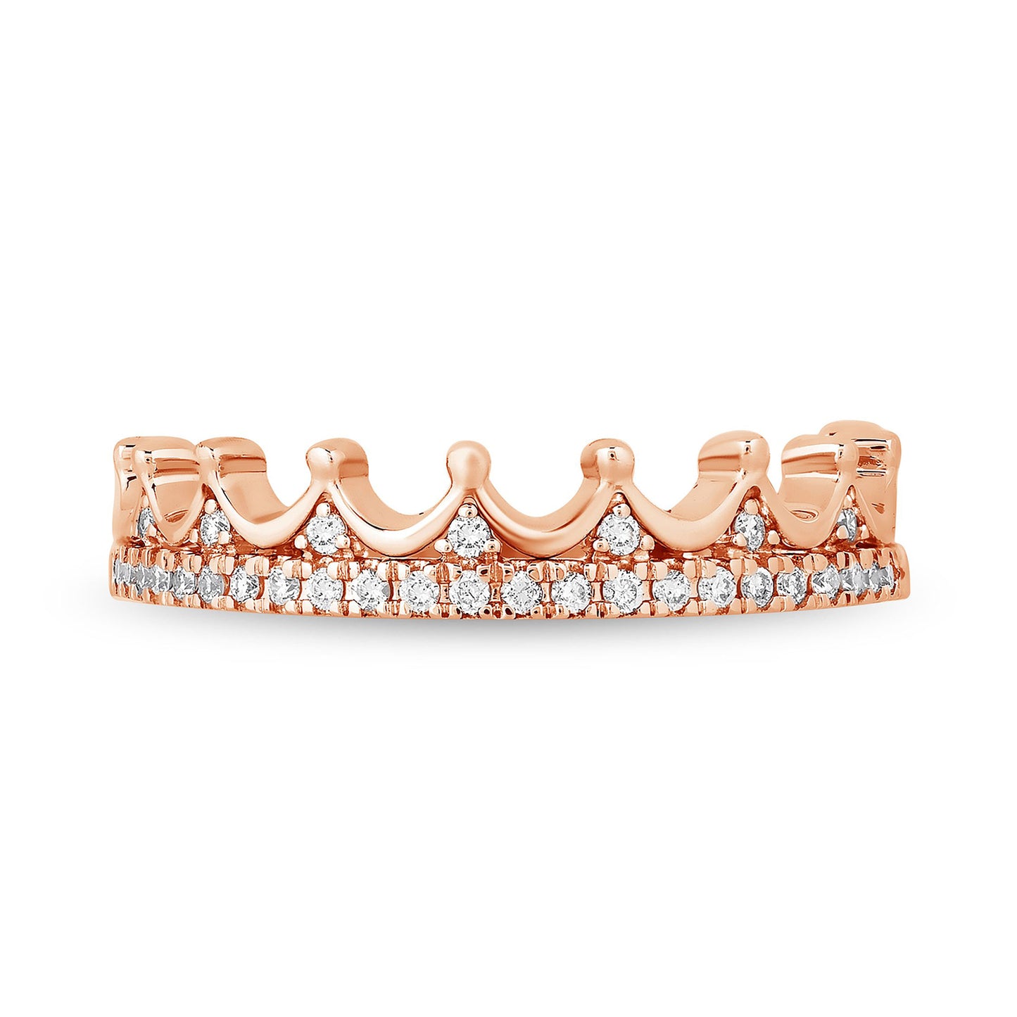 Enchanted Disney Fine Jewelry 14K Rose Gold With 1/6 CTTW Diamond Majestic Princess Anniversary Ring
