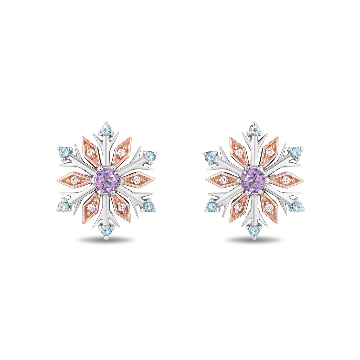 0.20 ctw Lab Grown Diamonds Snowflake Stud Earrings