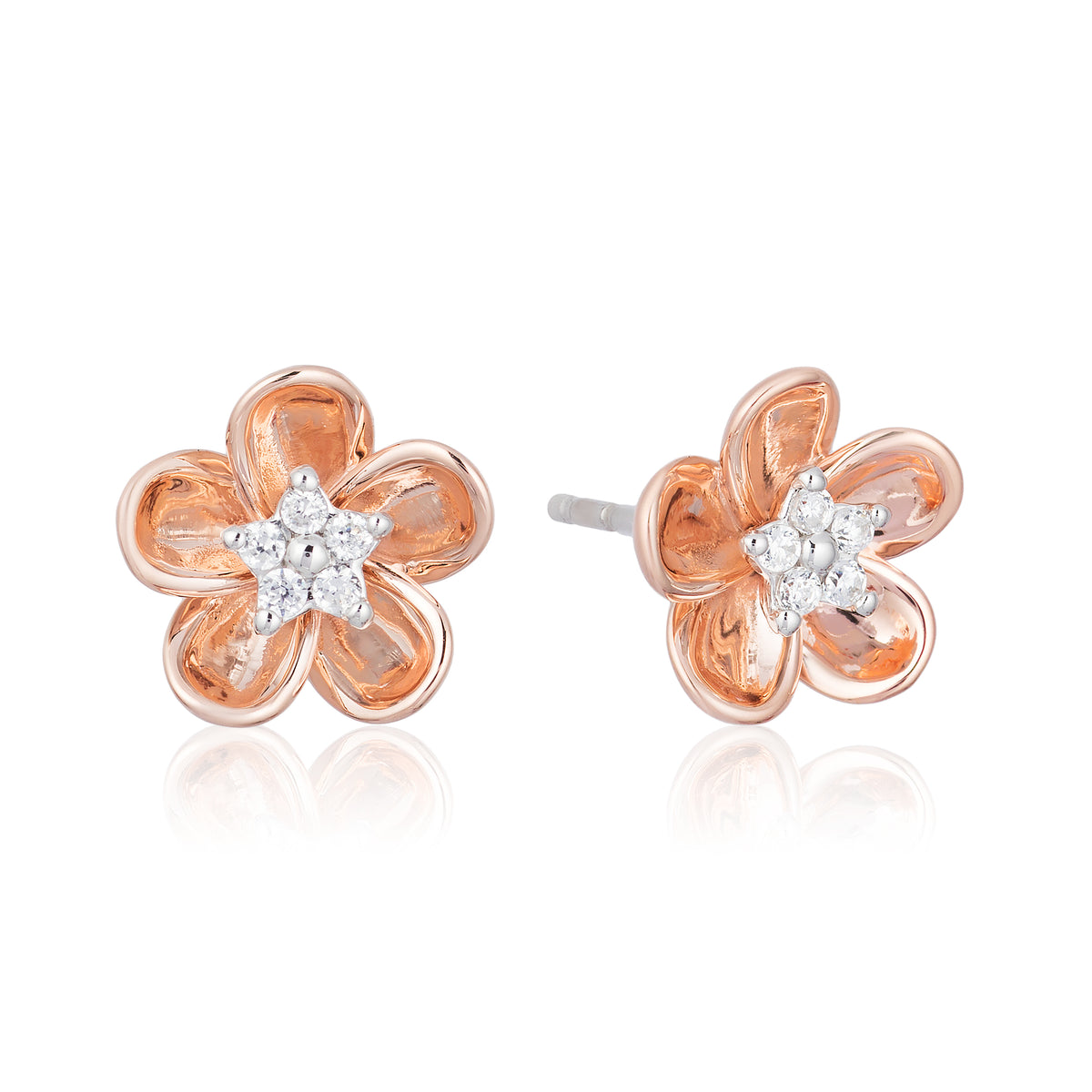 B Blossom Pink Gold Earrings, Fine Jewellery