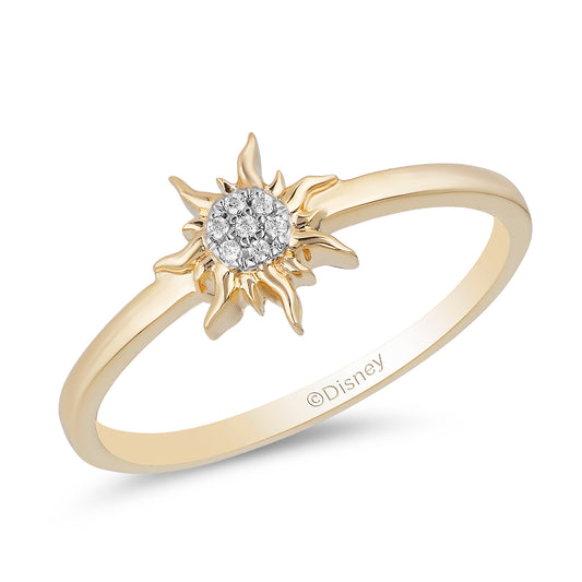 Enchanted Disney Fine Jewelry 10K Yellow Gold with Diamond Accent Rapunzel Sun Ring