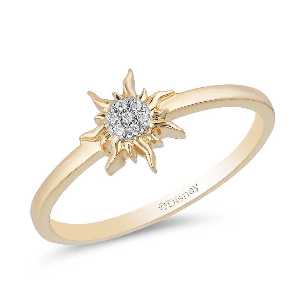 Enchanted Disney Fine Jewelry 10K Yellow Gold with Diamond Accent Rapunzel Sun Ring