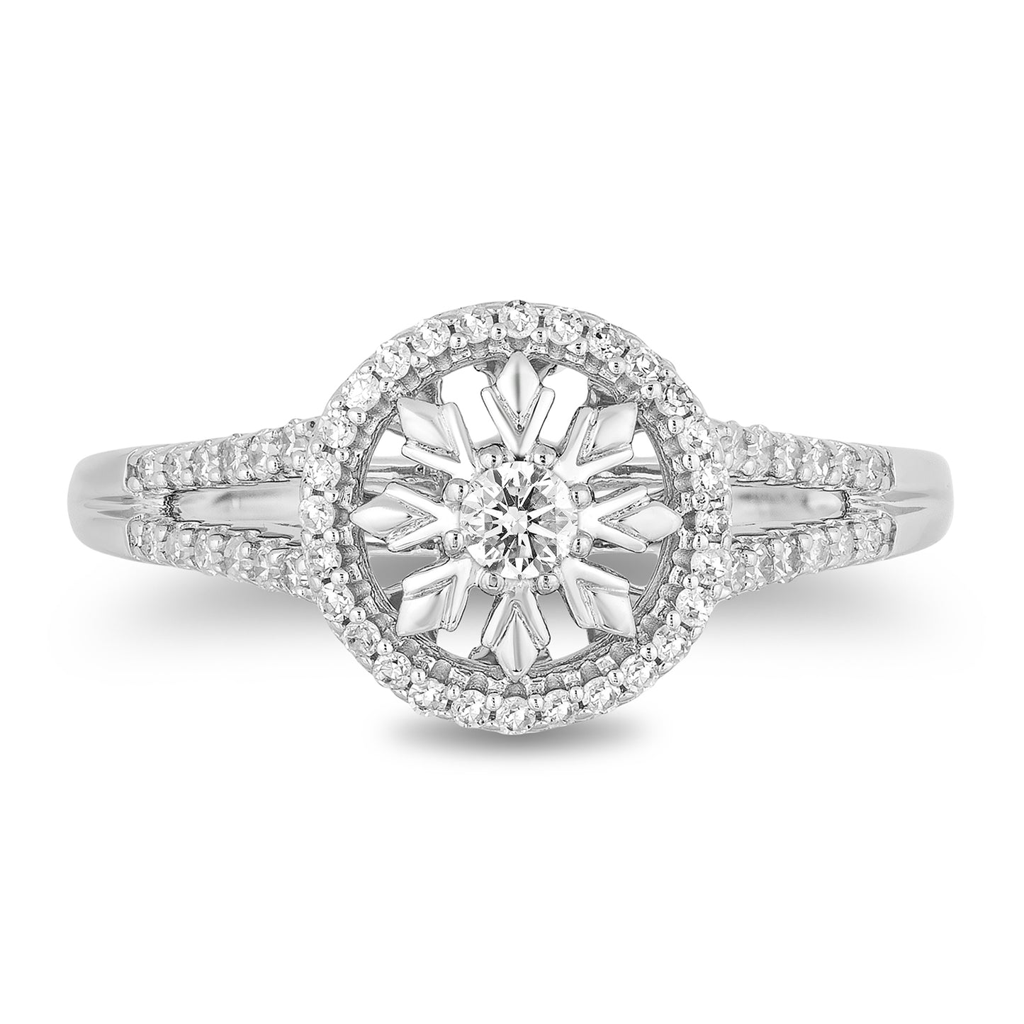 Disney Elsa Inspired Diamond Promise Ring 10K White Gold 1/4 CTTW View 1