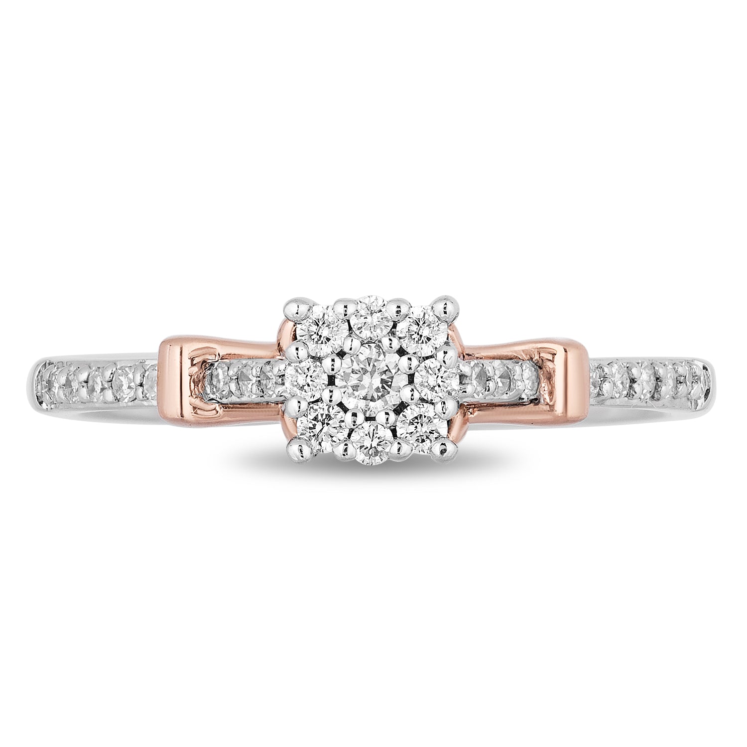 Disney Snow White Inspired Diamond Promise Ring 10K Rose Gold 1/5 CTTW View 1