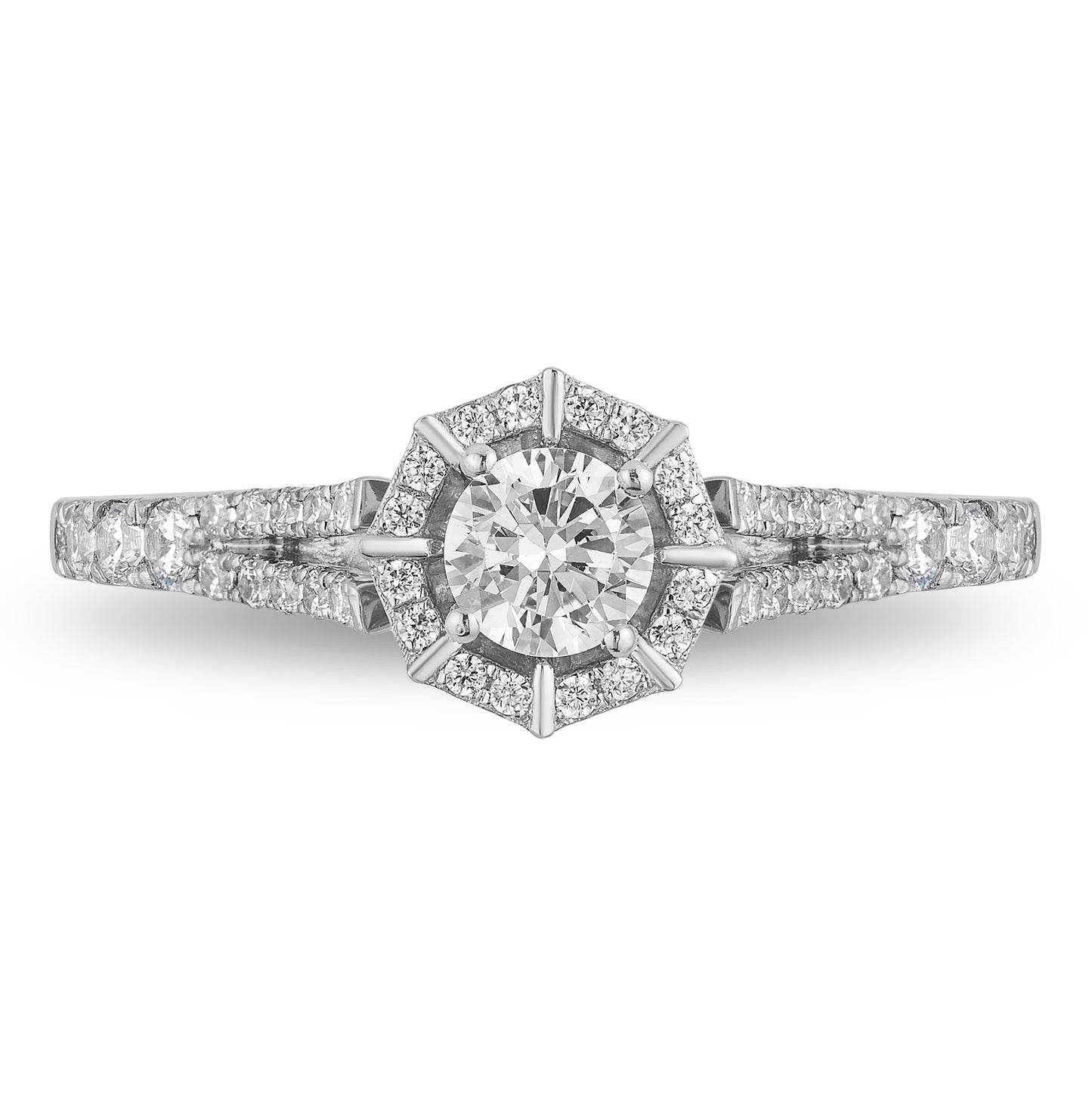 Enchanted Disney Fine Jewelry 14K White Gold 3/4 CTTW Mulan Engagement Ring