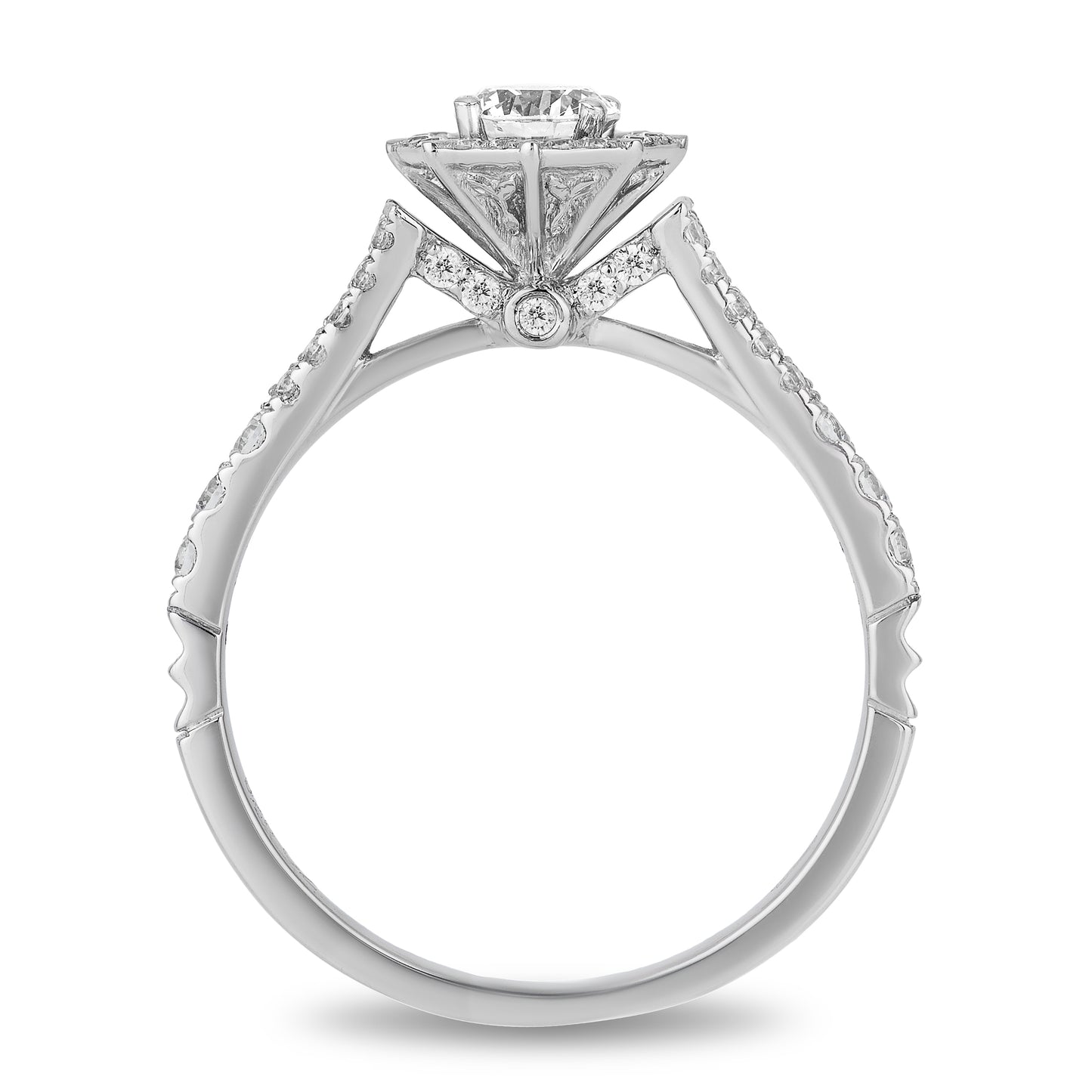 Enchanted Disney Fine Jewelry 14K White Gold 3/4 CTTW Mulan Engagement Ring