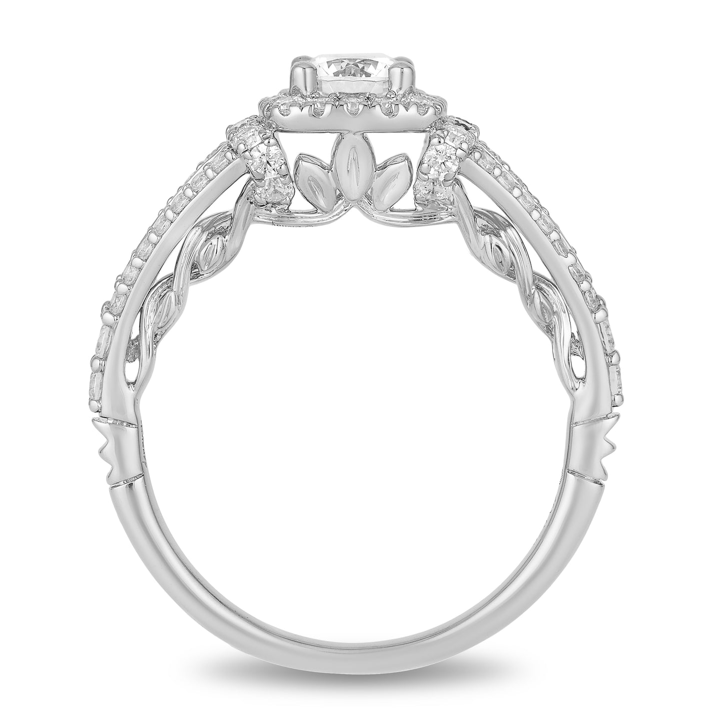 Enchanted Disney Fine Jewelry 14K White Gold with 1 CTTW Rapunzel Engagement Ring