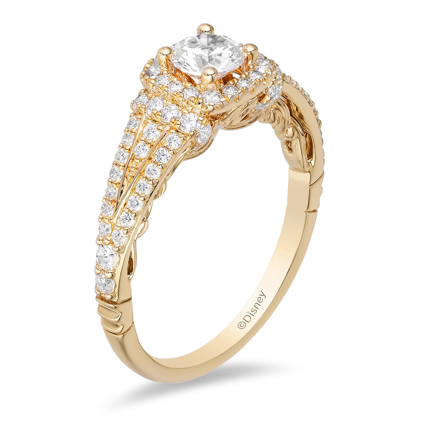 Enchanted Disney Fine Jewelry 14K Yellow Gold with 1 CTTW Rapunzel Engagement Ring