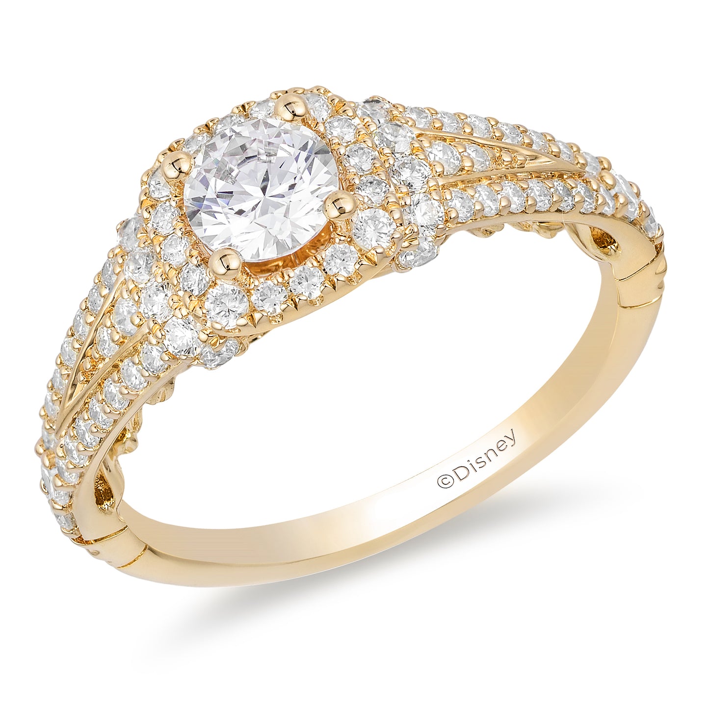 Enchanted Disney Fine Jewelry 14K Yellow Gold with 1 CTTW Rapunzel Engagement Ring