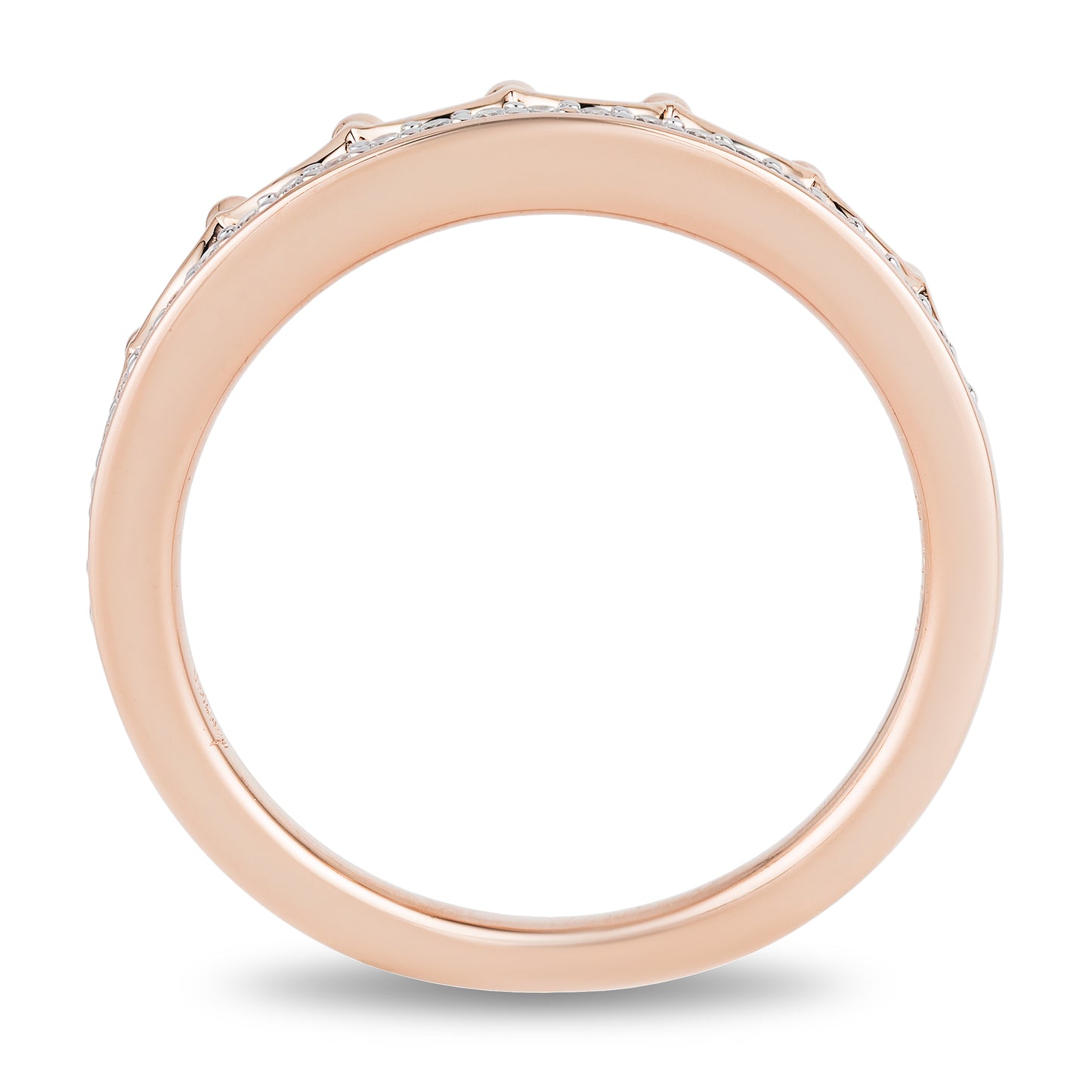 Enchanted Disney Fine Jewelry 10K Rose Gold 1/10 CTTW Diamond Majestic Princess Tiara Ring