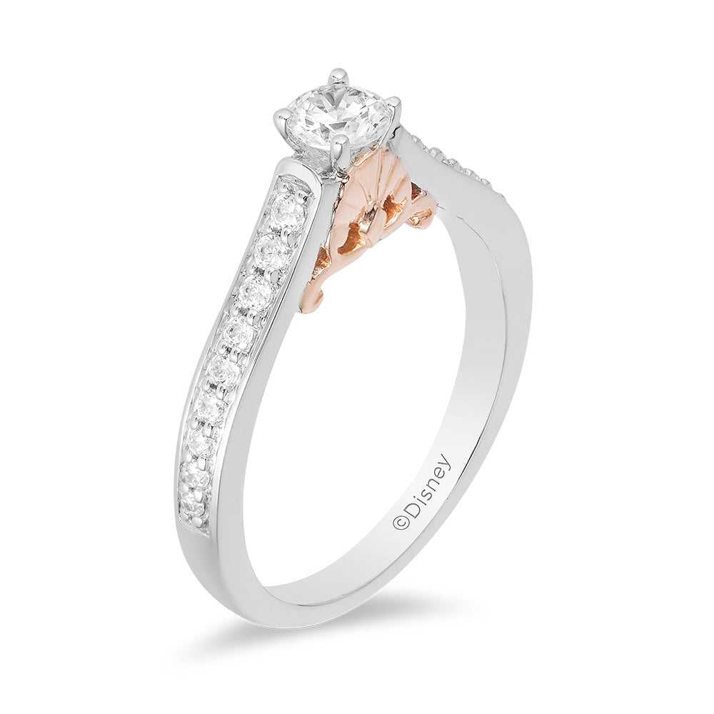 Disney Ariel Inspired Diamond Engagement Ring 14K White Rose Gold 1 2 Cttw Enchanted Disney Fine Jewelry 8
