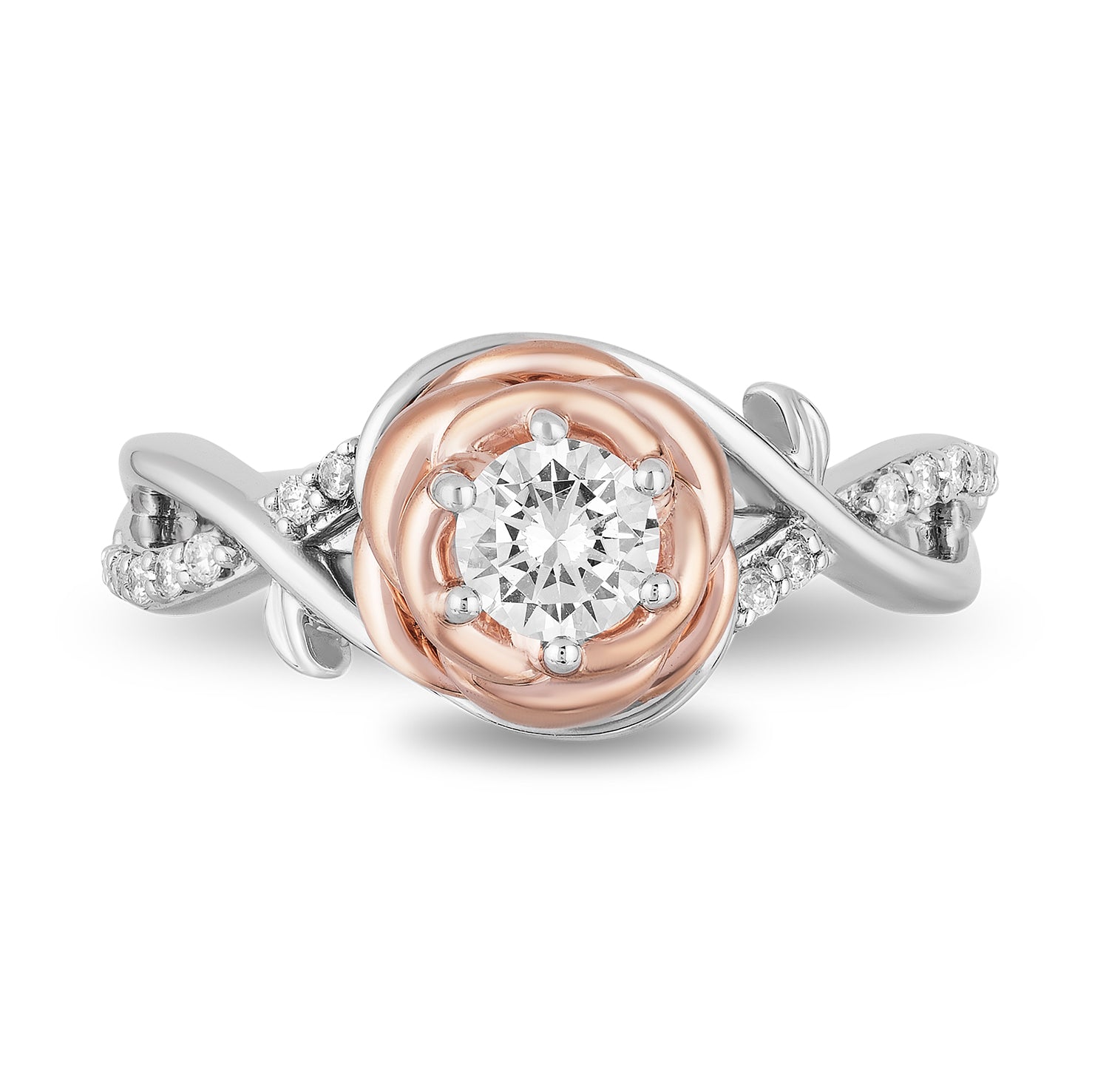 Infinity Milgrain Leaf Moonstone Diamond Engagement Ring Rose Gold Nature  Inspired Ring