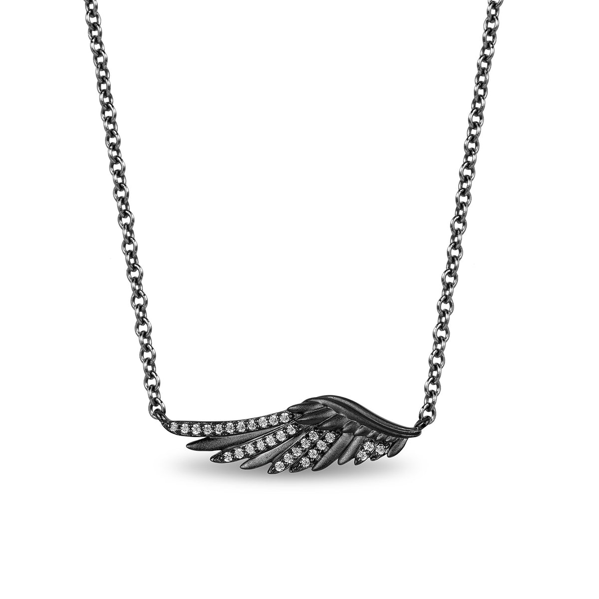 Black diamond wing necklace Outlet