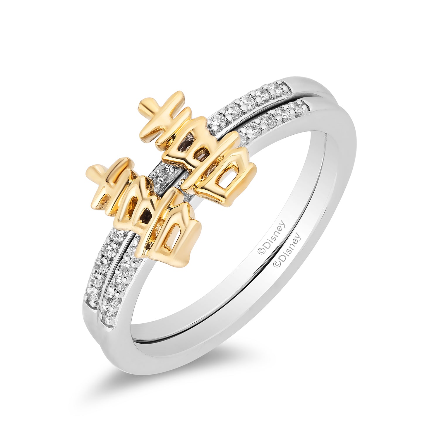 Disney Mulan Inspired Diamond Ring in Sterling Silver and 10K Yellow Gold 1/6 CTTW View 1
