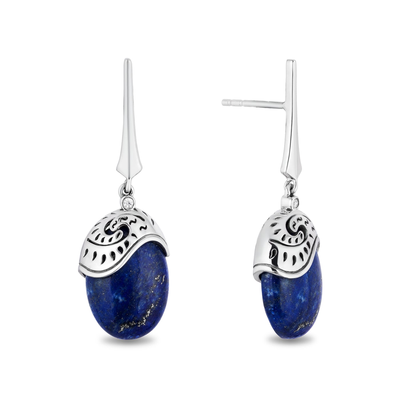 Enchanted Disney Fine Jewelry Sterling Silver with Diamond Accents Moana Dangle Earrings