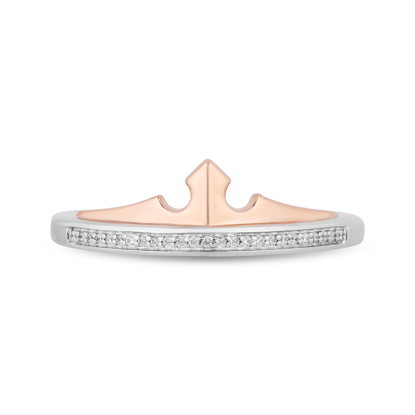 Disney Aurora Inspired Black and White Diamond Duo Stack Ring in 14K Rose Gold over Sterling Silver 1/5 CTTW View 3