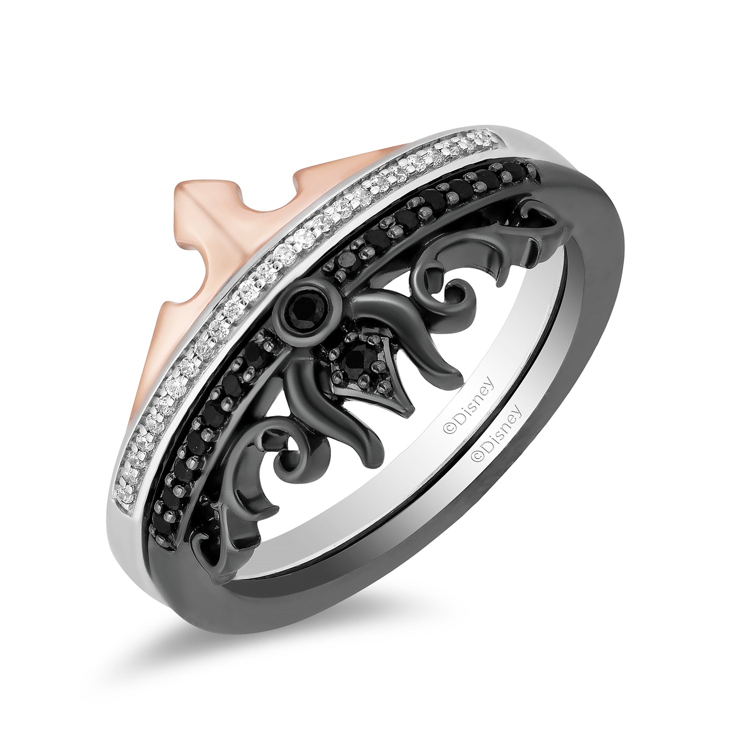 Silver Rhodium Plated Heavy Herringbone Ring - F4932 | Chapelle Jewellers
