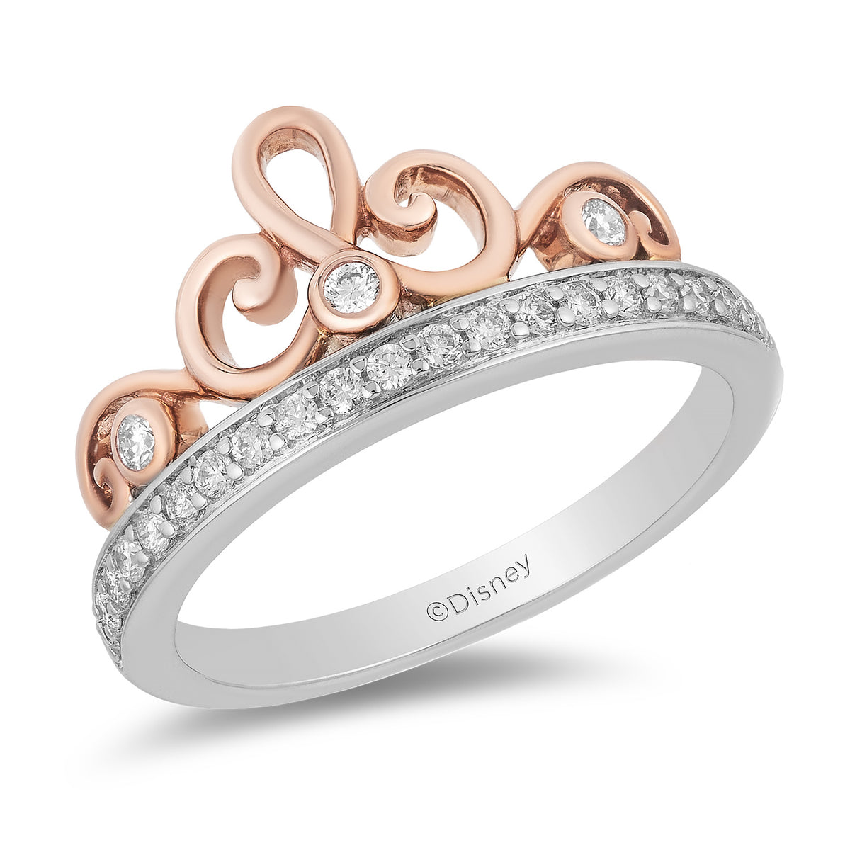 Princess tiara ring rose pottete gold