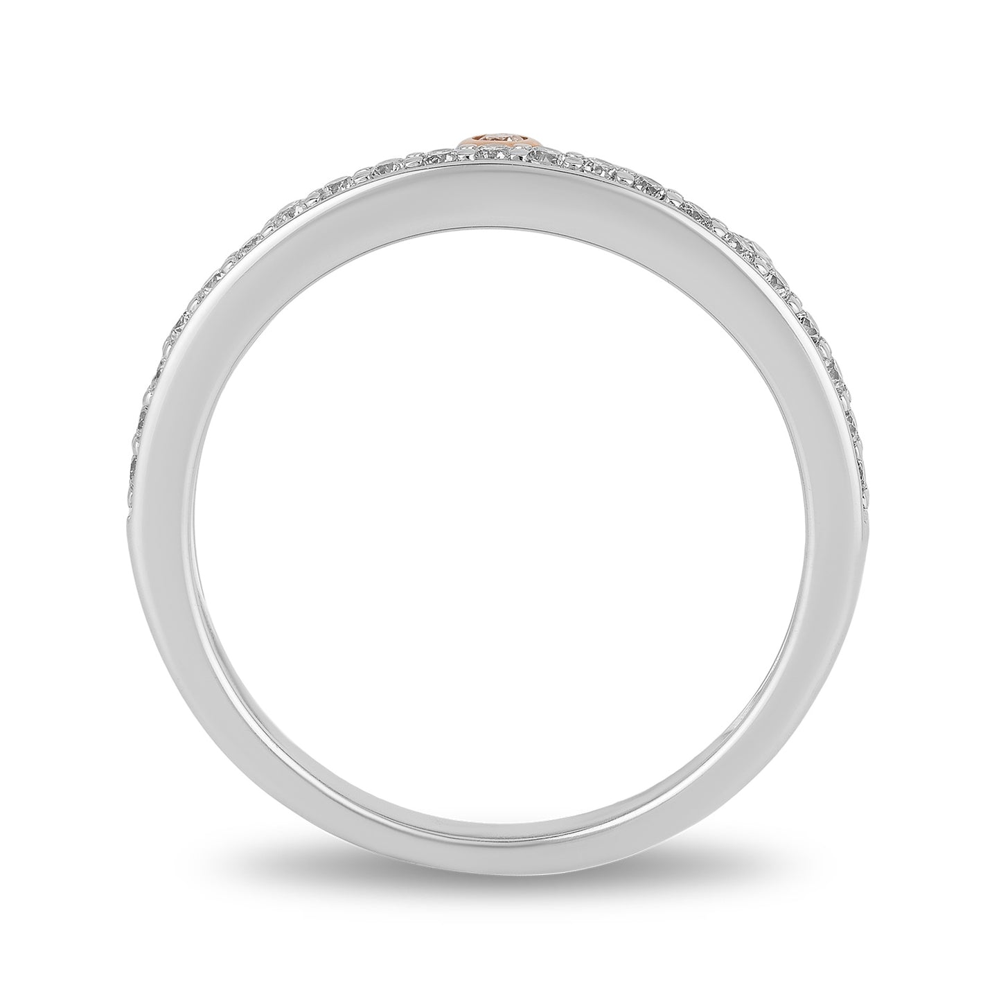 Enchanted Disney Fine Jewelry 10K White Gold and Rose Gold with 1/4 CTTW Majestic Princess Tiara Ring