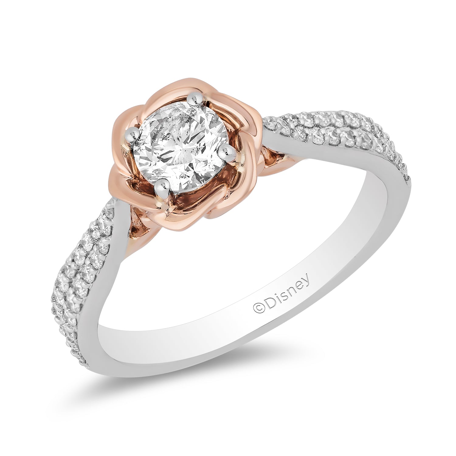 Disney Belle Inspired Rose Diamond Earring 14K Rose Gold | Enchanted Disney Fine Jewelry