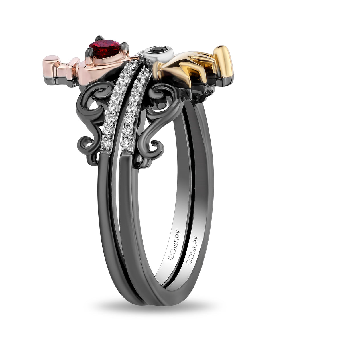 Enchanted Disney Fine Jewelry Black Rhodium Over Sterling Silver with