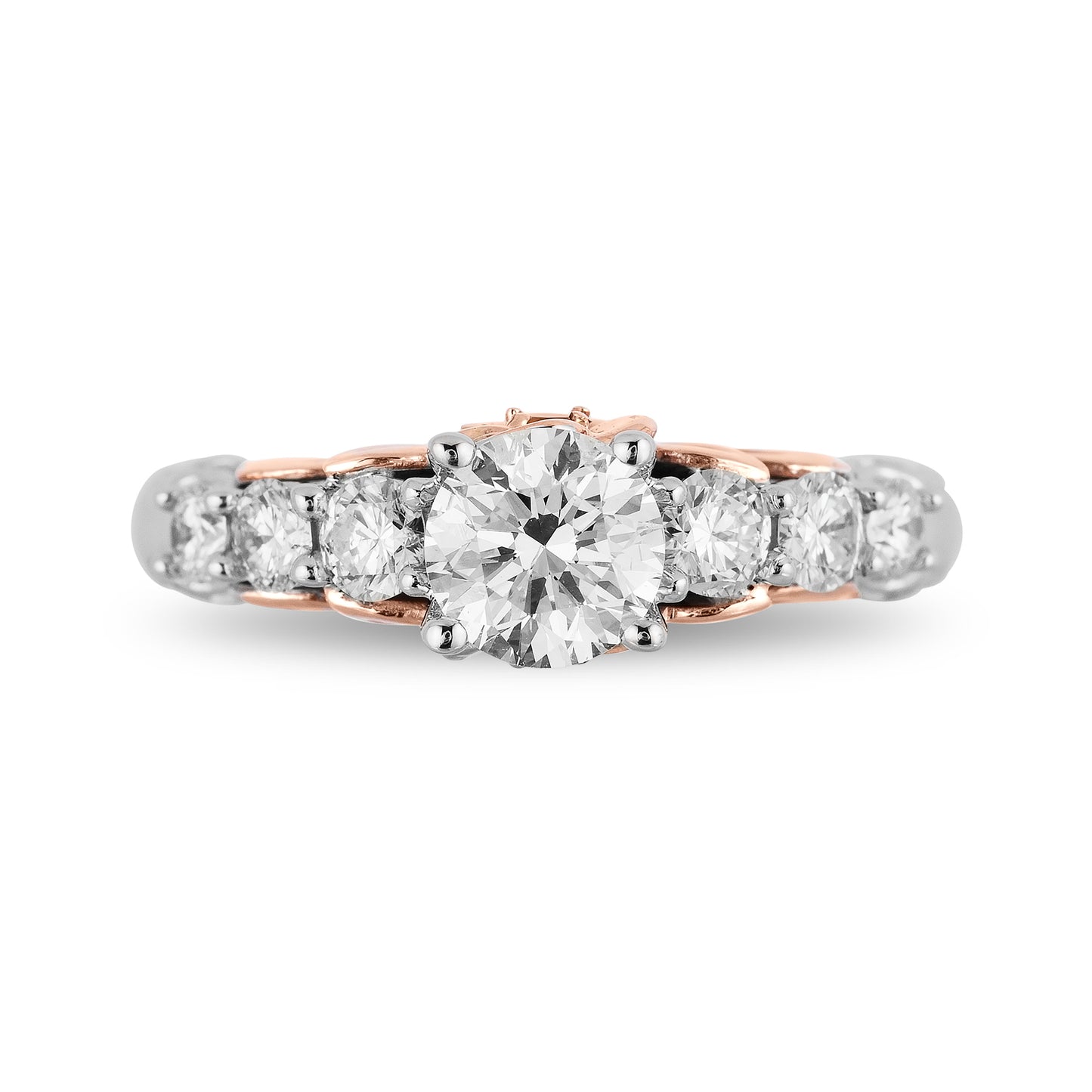 Enchanted Disney Fine Jewelry 14K White Gold and Rose Gold with 1 1/4 CTTW Diamond with Citrine Belle Engagement Ring