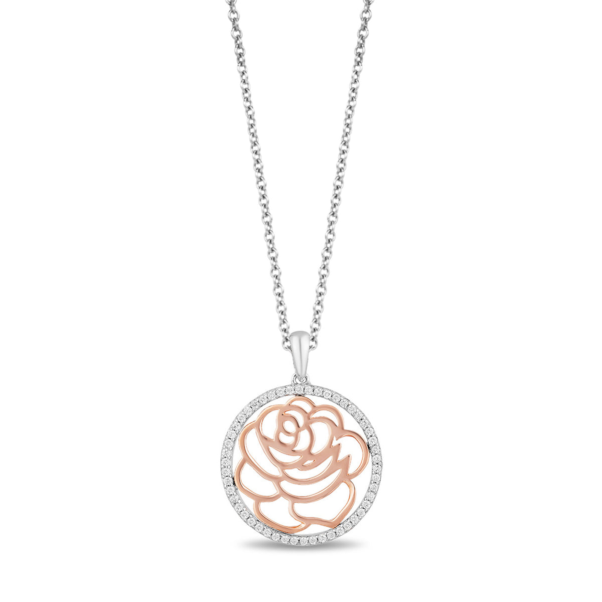 Sterling silver rose pendant top