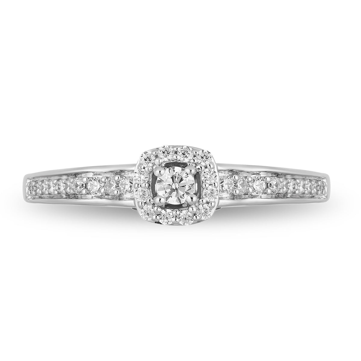 Enchanted Disney Fine Jewelry 10K White Gold and Rose Gold with 1/4 CTTW Diamond Ariel Engagement Ring