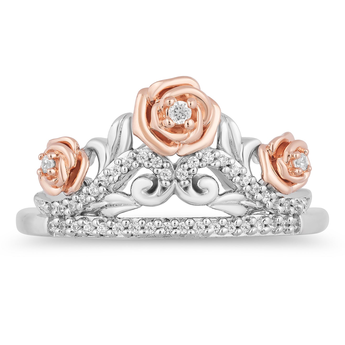 Disney Belle Inspired Diamond Ring 10K Rose Gold 1/6 CTTW View 1
