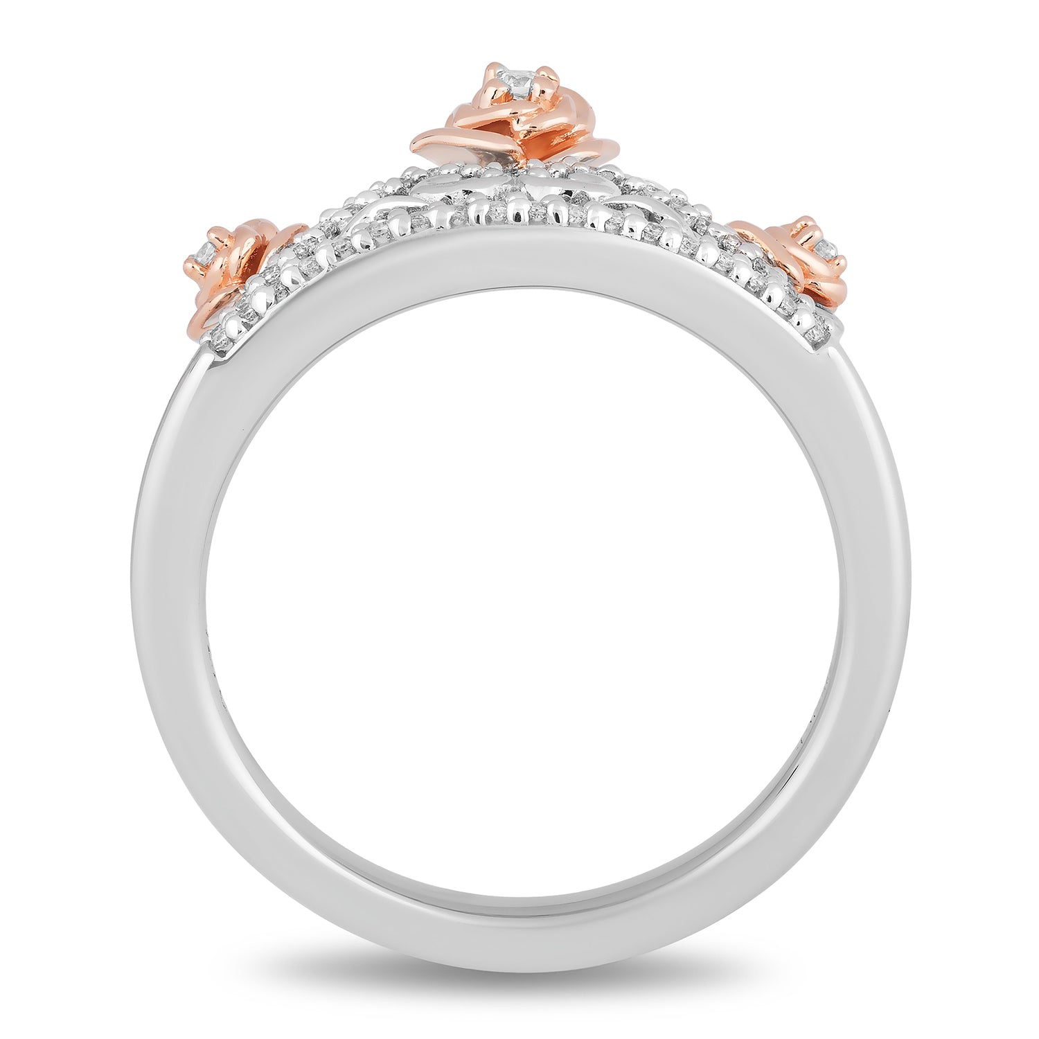 Disney Belle Inspired Diamond Ring 10K Rose Gold 1/6 CTTW View 1