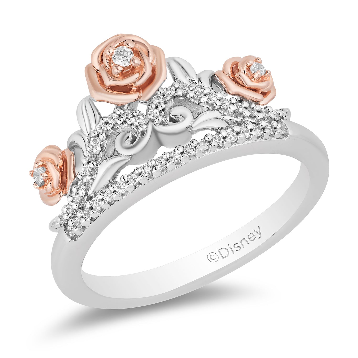 Disney Belle Inspired Diamond Ring 10K Rose Gold 1/6 CTTW View 1