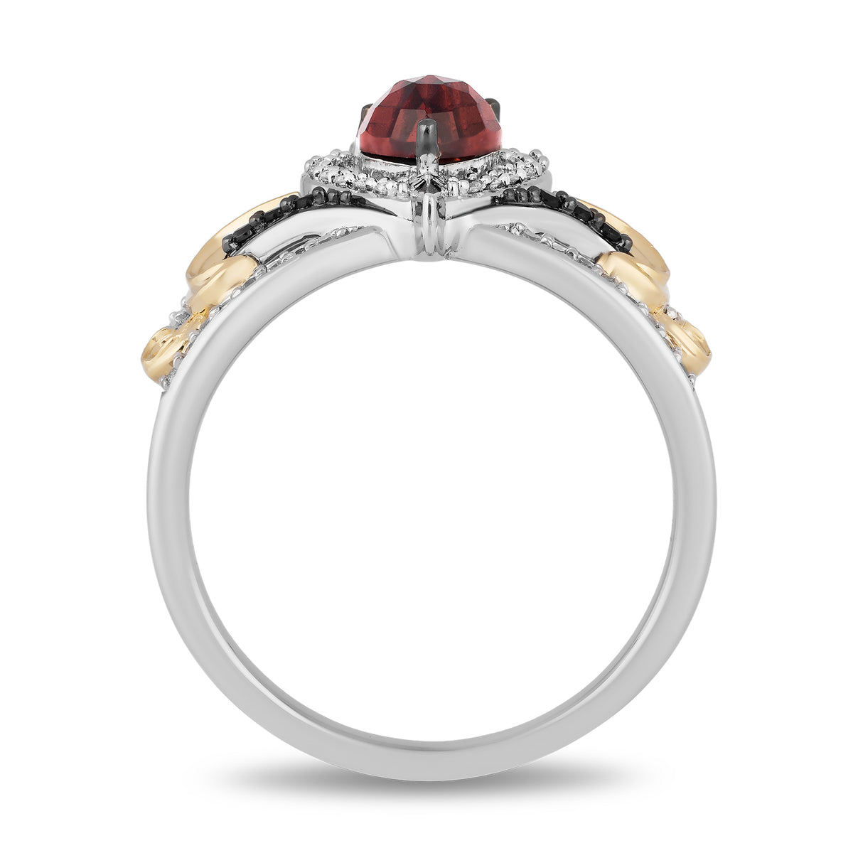 Disney Evil Queen Inspired Diamond Garnet Ring 10K Yellow Gold 1
