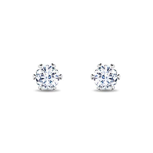Disney Majestic Princess Inspired Diamond Solitaire Earrings 14K White Gold 1/3 CTTW View 1