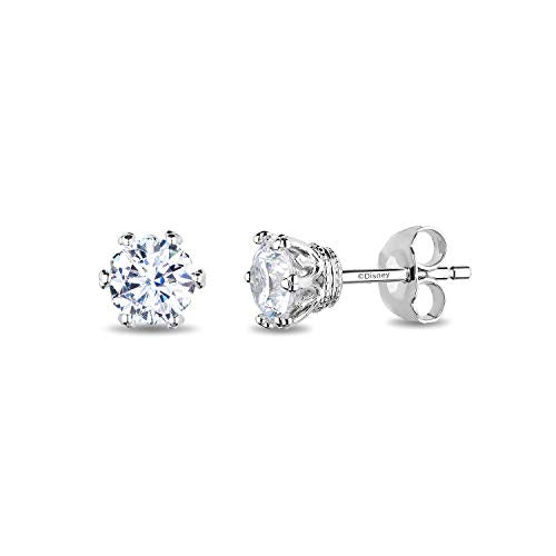 Disney Majestic Princess Inspired Diamond Solitaire Earrings 14K White Gold 1/3 CTTW View 1