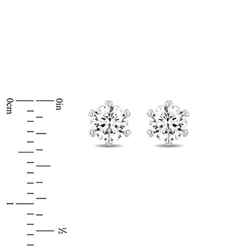 Disney Majestic Princess Inspired Diamond Solitaire Earrings 14K White Gold 1/3 CTTW View 1