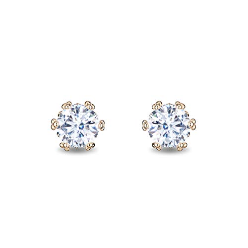 Enchanted Disney Fine Jewelry 14K Yellow Gold over Sterling Silver with 1/3 CTTW Lab Grown Diamond, Majestic Princess Solitaire Earrings