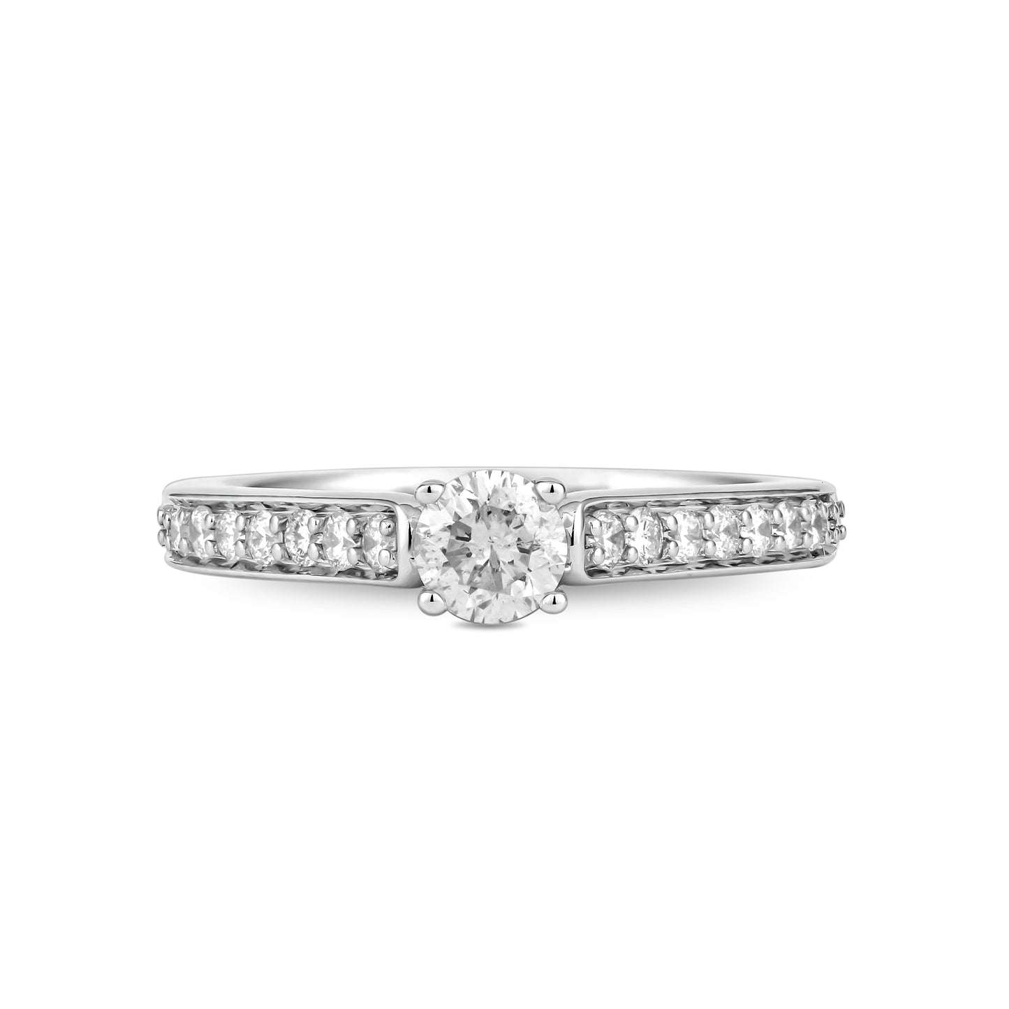 Enchanted Disney Fine Jewelry 10K White Gold with 1/2 CTTW Cinderella Engagement Ring
