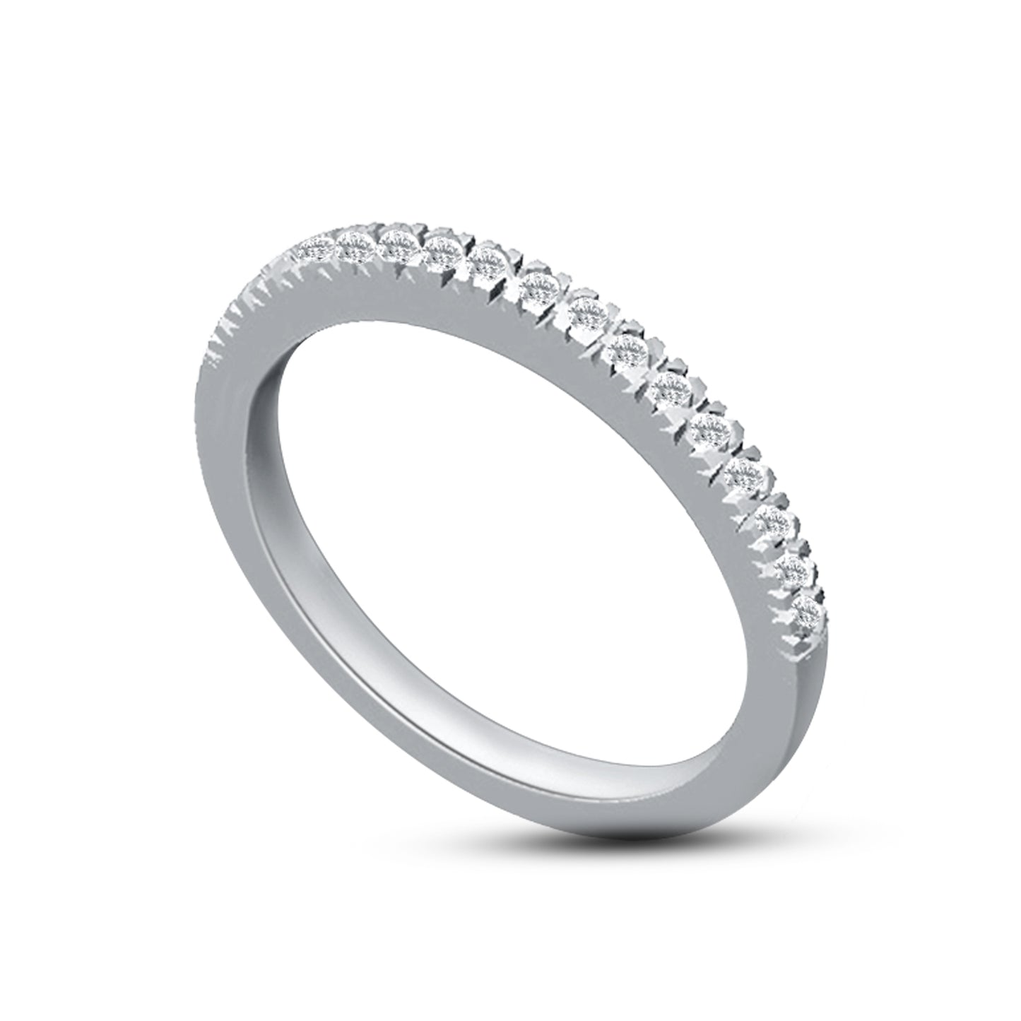 Disney Belle Inspired Diamond Wedding Band Ring 14K White Gold 1/4 CTTW View 1