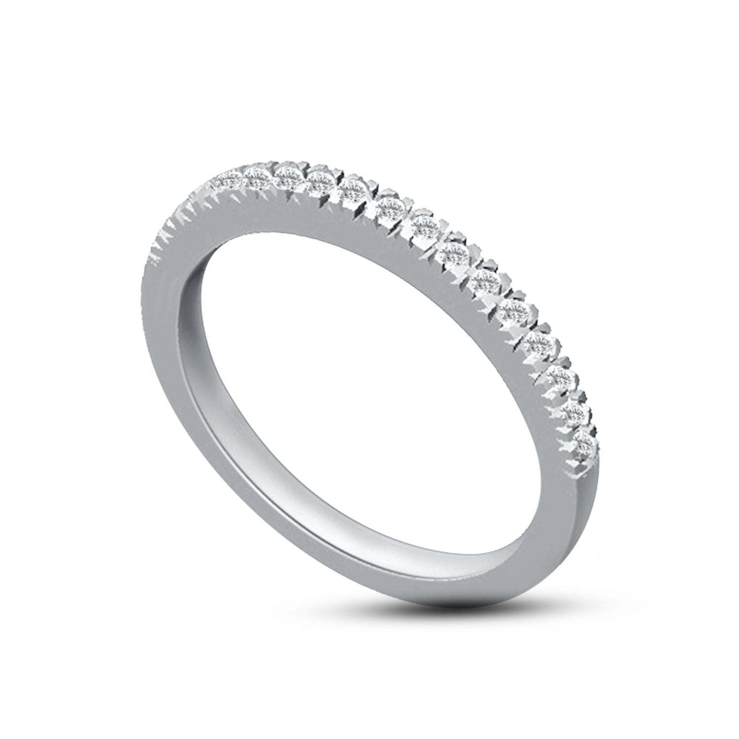 Disney Belle Inspired Diamond Wedding Band Ring 14K White Gold 1/4 CTTW View 1
