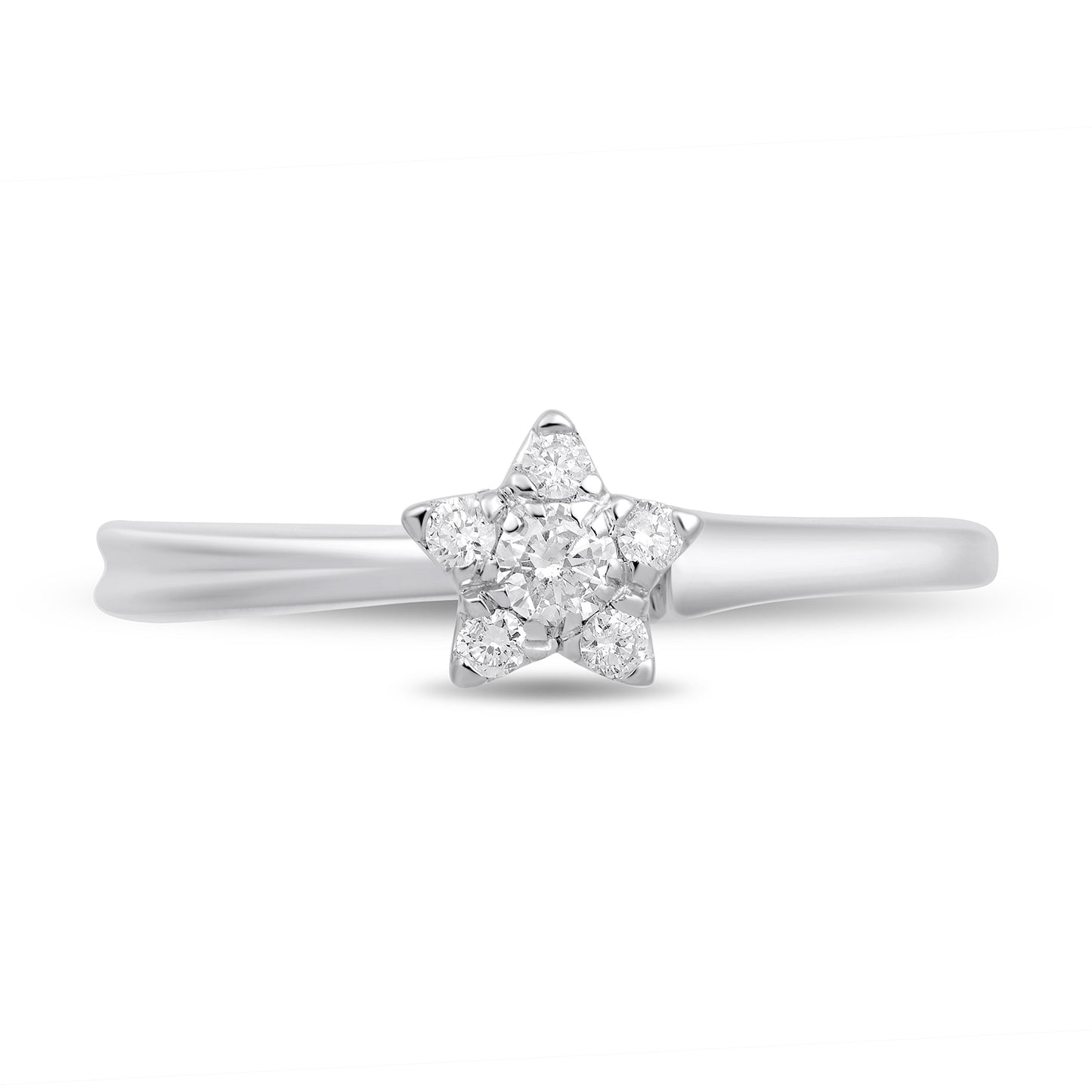 Enchanted Disney Fine Jewelry Sterling Silver with 1/6 CTTW Tinker Bell Promise Ring