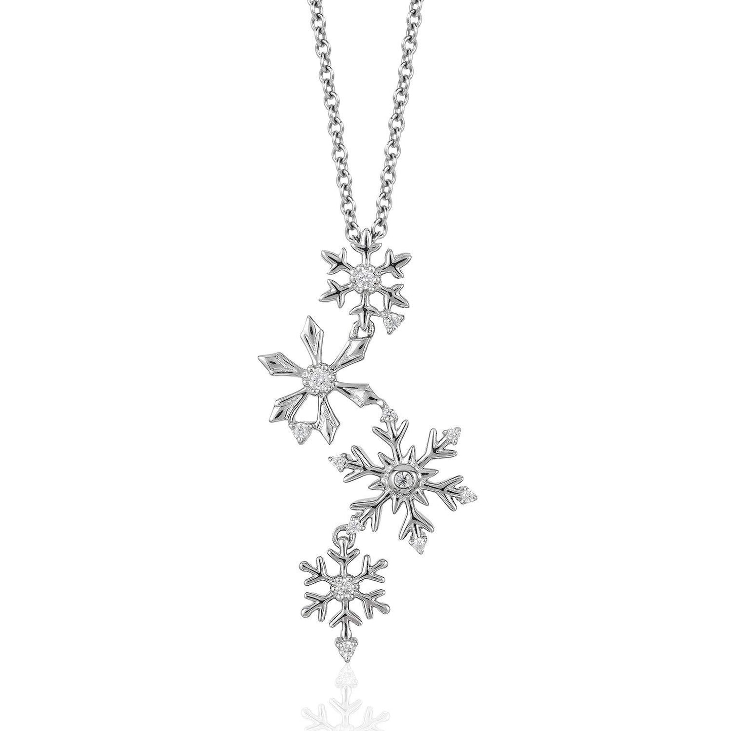 Disney Elsa Inspired Snowflake Diamond Pendant 1/10 CTTW View 1