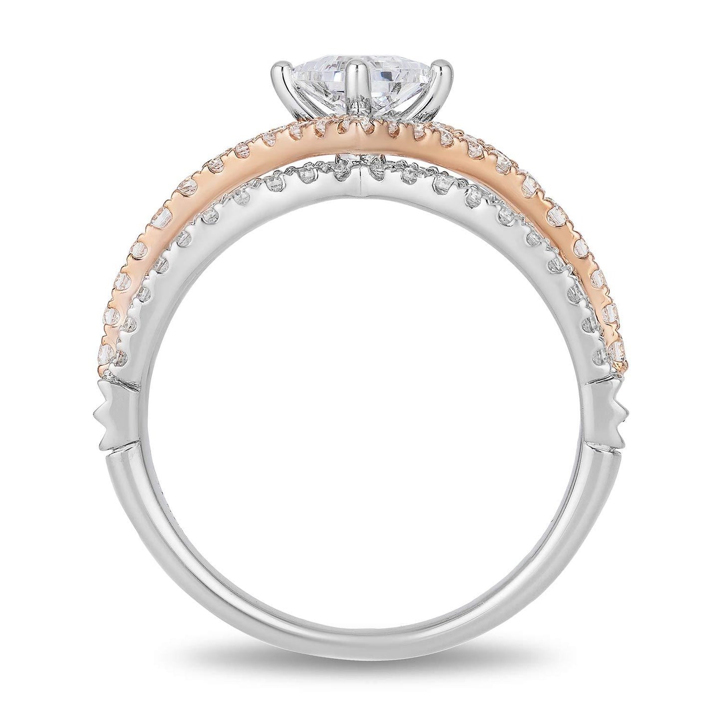 Enchanted Disney Fine Jewelry 14K White Gold and Rose Gold with 1 CTTW Aurora Engagement Ring