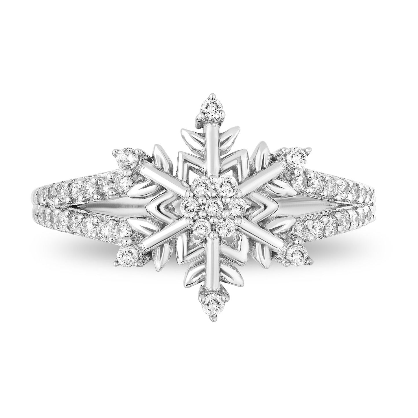 Enchanted Disney Fine Jewelry Sterling Silver 1/4ctw Elsa Snowflake Ring