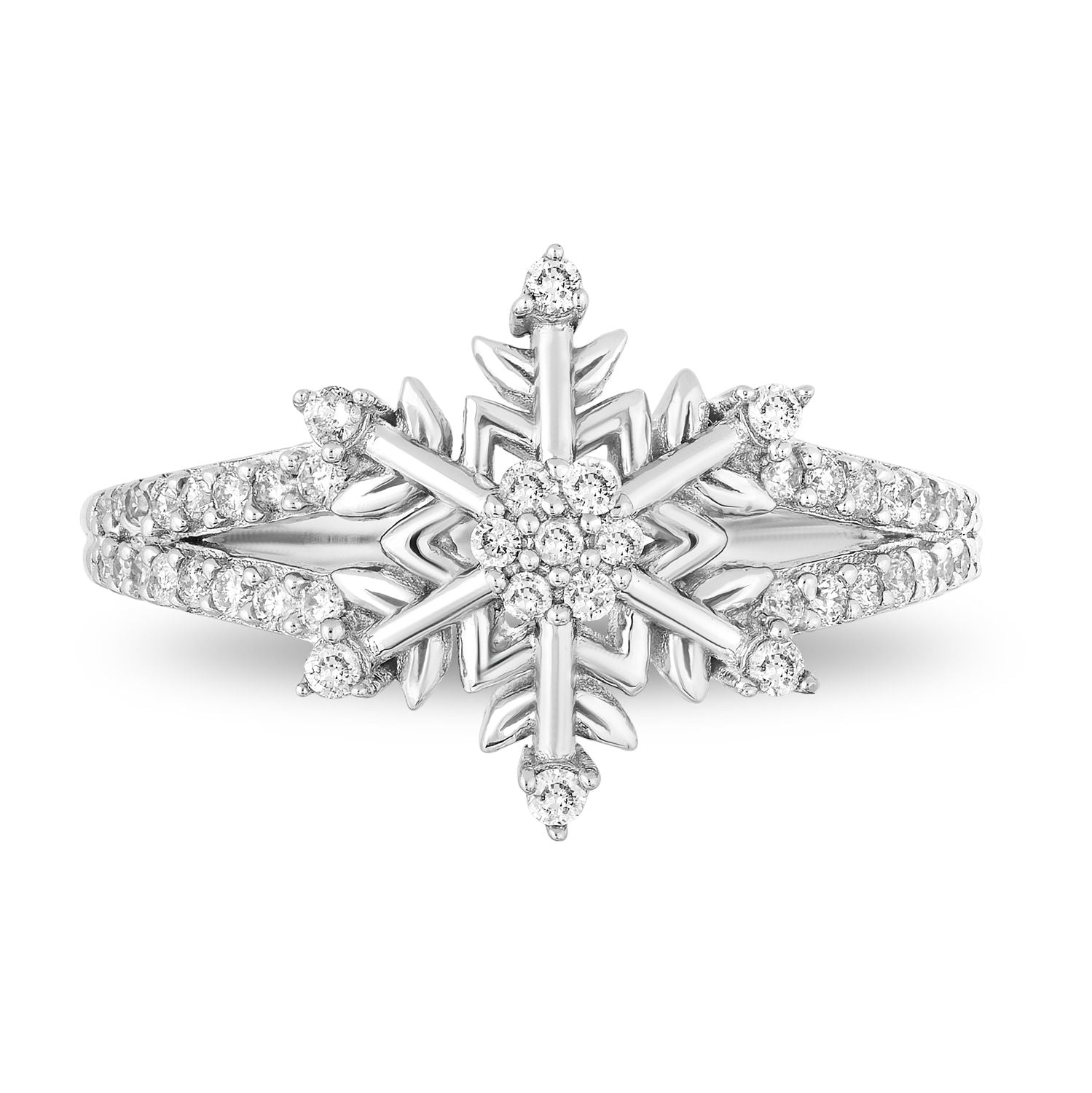 Elsa Ice Rings Disney Elsa Inspired Snowflake Ring Sterling Silver 1/4 CTTW ...