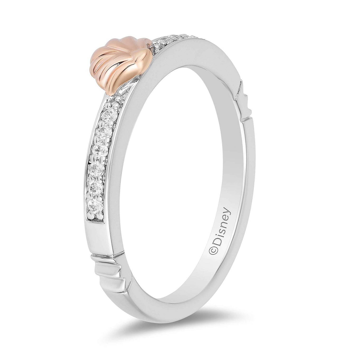 Disney Ariel Inspired Diamond Ring 10K Rose Gold 1/10 CTTW | Enchanted ...